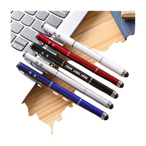 Bolígrafo Puntero Láser 4 en 1 Personalizado con Luz LED y Lápiz Táctil Metálico para Regalos Promocionales - Product Image 1