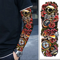 Pegatina de tatuaje temporal segura de alta calidad diseño Tribal de brazo completo para hombres y mujeres Aplicación de papel blanco para estilo Sexy al por mayor