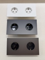 Prise murale multifonction européenne française 172, interrupteur à bascule universel moderne 86, en acier inoxydable gris, variateur pour maison et villa