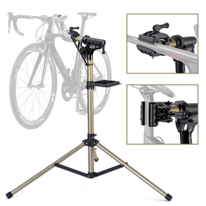 Supporto per Riparazione <span class=keywords><strong>Bici</strong></span> in Lega di Alluminio con Carico Massimo 40kg, Morsetto Rotante a 360°, Supporto Portatile a Quattro Piedi per Casa - Product Image 5