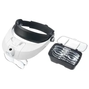 Muestra gratis casco iluminado lupa 2 LED diadema lupas colección de sellos de agradecimiento antiguo 1X 1.5X 2X