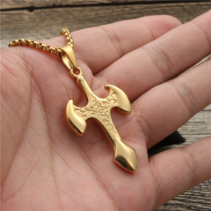 <b>Cross</b> Pendant Necklace Zinc Alloy Unisex Fashion Jewelry Gift - Product Image 3