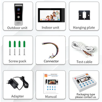 Interphone vidéo HD 1080P WiFi Tuya avec écran 7 pouces, réponse mains libres, boutons tactiles, sonnette de porte, contrôle d'accès, analogique 4 fils