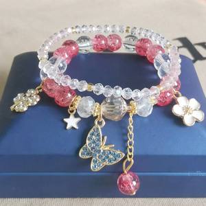 Children's Princess-Style Cute <b>Crystal</b> & Rhinestone <b>Bead</b> Lampwork Glass <b>Bracelets</b> Individually Packaged Wholesale 6666 Cute Butt - Product Image 5
