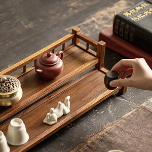 Tea table, tea cup holder, solid wood <b>teapot</b> holder, tea <b>set</b> storage rack, tea table display shelf, small shelf, storage rack - Product Image 2