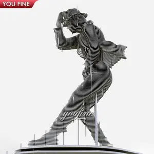 Açık kare Modern büyük Metal heykel Michael Jackson paslanmaz çelik dilim heykel