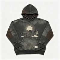 Sudadera con Capucha Estilo Urbano, Lavado Ácido, Corte Holgado, 380GSM, 100% Algodón French Terry, Estampado Gráfico Personalizado, OEM ODM, Logotipo Personalizado