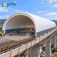 Abri de chantier à grande portée, tente gonflable pour la protection des fosses de fondation et des chantiers de construction