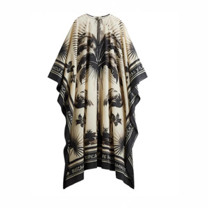Nuevo Vestido Estilo Vacacional Holgado con Estampado Retro y Cuello en V para Mujer, Talla Grande, Nq6019 - Product Image 5