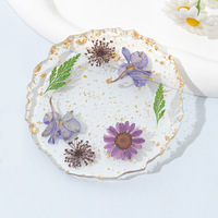 Posavasos de Resina Hecho a Mano con Flores Prensadas Reales, Resina Epoxi Transparente, Base Floral para Tazas, Resistente al Calor, Decoración Estética para el Hogar
