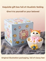 Jouet en silicone à presser - Doux, à récupération lente, anti-stress, en forme de cochon bouffant - Design mignon de chat de compagnie, boîte cadeau, cadeau de Noël