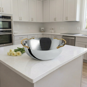 Classic Stainless Steel Serving <b>Bowl</b> with Elevated <b>Ball</b> Stand for Elegant Home Entertaining - Product Image 1