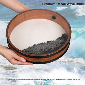 Tambor de Ondas Oceánicas de Piel Natural de 16/18/20/22 Pulgadas con Cuentas Ondulantes, Sonido Marino, Percusión Manual para Baño de Sonido ASMR - Product Image 2