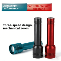 Mini lampe torche LED avec zoom, rotation à 360 degrés, portée du faisceau de 50 à 100 m, charge USB, en alliage d'aluminium, utilisation d'urgence