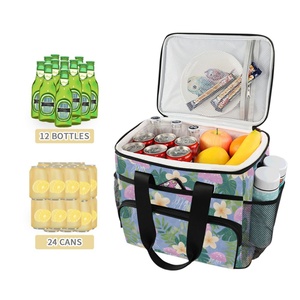 New Arrival Custom Print Logo Foldable Waterproof Cooler Bag Women Men Reusable Lunch Bag Floral Insulated Large Lunch Bag - Product Image 4