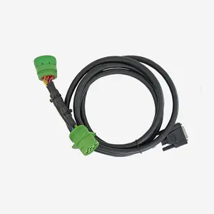 Tugas berat j1943 tipe 2 Y kabel 9 Pin Deutsch Plug ke Female HD10-9-1939P konektor DB15 pria mobil truk kabel diagnostik