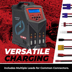 Chargeur rapide pour batterie LiPo Quad avec écran LCD, 4 ports, 100W chacun, AC/DC 7A, chargeur d'équilibrage 1S-6S, drone - Product Image 3