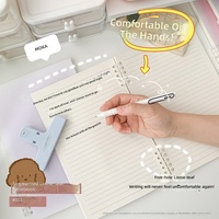 Cuaderno de Hojas Sueltas con Degradado Transfronterizo Rosa/Azul Claro/Morado, Agarre Simple y Cómodo, Estética Superior, Páginas Rayadas Desmontables