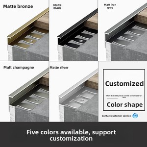 แถบขอบรูปก้างปลาอลูมิเนียมอัลลอยเส้นตกแต่งพื้นผิวแบบโค้งงอได้สำหรับพื้นและผนัง - Product Image 4