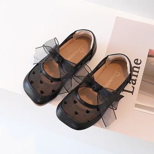 Zapatos de Princesa <span class=keywords><strong>para</strong></span> Niñas, Estilo Verano 2024, Zapatos de Cuero <span class=keywords><strong>con</strong></span> Lazo de Malla <span class=keywords><strong>para</strong></span> Niñas, Sandalias Dulces de Suela Suave <span class=keywords><strong>con</strong></span> <span class=keywords><strong>Velcro</strong></span> <span class=keywords><strong>para</strong></span> Bebés - Product Image 4