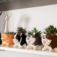 Jardinières en céramique faites à la main en forme de chien, personnalisables en gros, avec logo et taille sur mesure, pour la maison, le jardin, les bonsaïs, les succulentes et les fleurs.