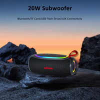 HQH12 IPX5 Mini caisson de basses portable sans fil alimenté par USB avec éclairage LED RVB Longue durée de vie de la batterie pour une utilisation en intérieur/extérieur