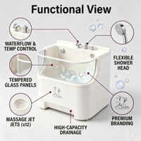Station de toilettage sur mesure Dpbathe, marque privée, OEM, baignoire électrique pour chien avec levage électrique, couleur personnalisée
