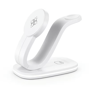 <span class=keywords><strong>Cargador</strong></span> Inalámbrico Magnético 3 en 1 Genérico Blanco Qi2.2 de 15 W con Puerto <span class=keywords><strong>Tipo</strong></span> <span class=keywords><strong>C</strong></span> para Android, <span class=keywords><strong>Cargador</strong></span> de Inducción Premium - Product Image 3