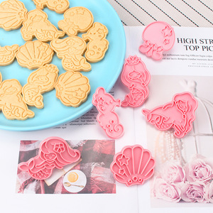 Set di 6 Tagliabiscotti a Forma di Principessa <span class=keywords><strong>Sirena</strong></span>, Nuovo Design, 6 Lame in Plastica per Biscotti e Caramelle - Product Image 1
