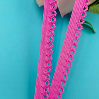 Bande élastique en dentelle picot de haute qualité en spandex/nylon avec bord dentelé pour vêtements, sous-vêtements et chaussures