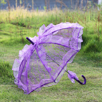 Parasol Rétro Français Lolita Blanc en Dentelle Évidée, 3 Plis, 10 Panneaux, en Pongee, pour Mariage, Séance Photo de Mariée, Décoration Florale, OEM