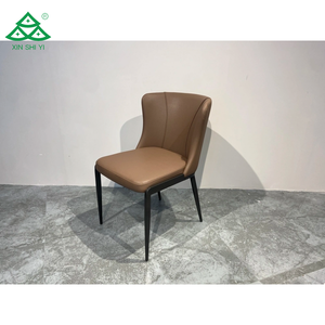 Silla de comedor de lujo de estilo italiano con diseño moderno, muebles para el hogar y el <span class=keywords><strong>restaurante</strong></span> del hotel, marco de metal y asiento de cuero MDF - Product Image 1