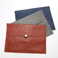 Sacs de conférence en cuir PU A4 personnalisés avec logo, pour tablette, ordinateur portable et documents, avec bouton