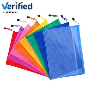 Wholesale A4 B5 A5 Clear Waterproof <b>File</b> Bag Frosted PVC Mesh Zipper Pouch Document <b>Folder</b> With Label Holder - Product Image 4