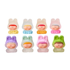 Porte-clés pendentif en peluche floqué rouge vif, figurine de dessin animé, ornement décoratif pour voiture, 10 couleurs disponibles, en résine plastique, DIY - Product Image 5