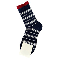 Chaussettes mi-mollet en polaire chaudes pour femmes, printemps, automne et hiver, en rouge et bleu, chaussettes en polaire rayées à petit ours