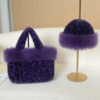 Sac fourre-tout polyvalent en polyester imprimé léopard, sac à main en fausse fourrure douce avec fermeture magnétique, sac à bandoulière tendance à porter à la main