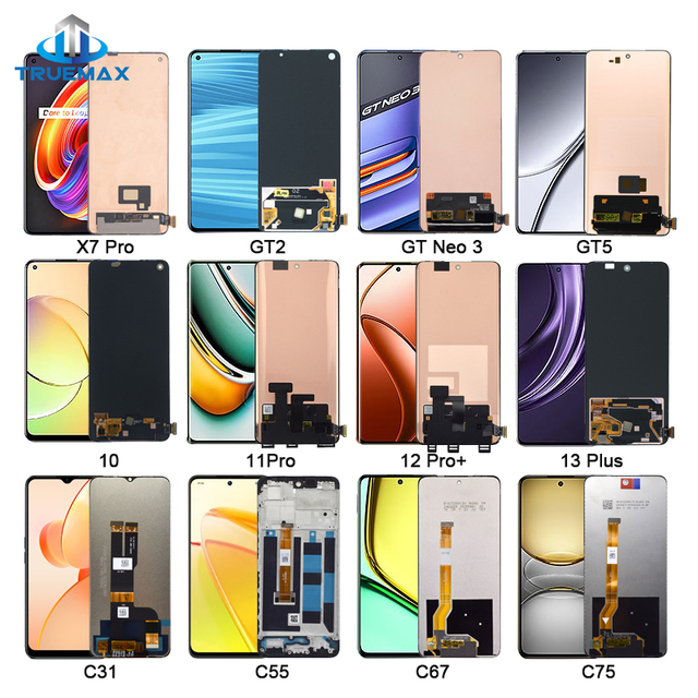 Pantalla for Realme Gt Gt2 Gt8 3 5 5i 6 6i 7 7i 8 8i 9 Pro Plus 10 11 12 13+ 14 15 X2 x7 C15 C21 C53 C55 C75 display lcd screen