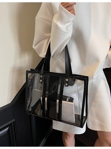 Nuova Borsa Tote Trasparente in PVC da Donna 2025, Grande Capacità, Alta Qualità, per Viaggi e Pendolarismo, con Cerniera - Product Image 3