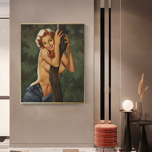 Trang trí vẽ tay sexy cơ thể cô gái tường nghệ thuật phụ nữ phụ nữ dầu bức tranh Khỏa Thân - Product Image 5