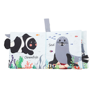 Divertenti Libri in Stoffa Morbida per Neonati con Code di Animali 3D Sottomarini, Libri Silenziosi per <span class=keywords><strong>il</strong></span> Tummy Time con Effetto Stropicciato e Funzione Tocco e Sensazione - Product Image 3