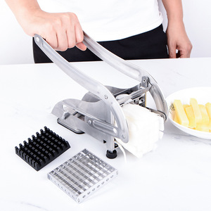 Stainless Steel French Fry Slicer <b>Multi</b> <b>Functional</b> Manual Potato <b>Cutter</b> With Blade Set For Home Kitchen Use - Product Image 2