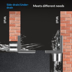 Sifone a pavimento a L in acciaio inossidabile a parete spessa <span class=keywords><strong>per</strong></span> esterni, terrazze e balconi, angolare, stile americano, elettroplaccato - Product Image 2