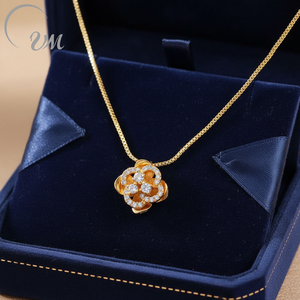 UM Jewelry - Collar con Colgante de Plata 925 y Circonita, Chapado en Oro, Apto para Unisex/Hombres/Mujeres, Regalo para Uso Diario o Aniversario - Product Image 5