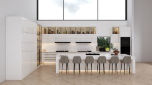 Armoires de cuisine modernes de luxe personnalisées de haute qualité en bois massif pour villa - Product Image 2