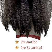 Lot de 3 mèches de cheveux pré-étirées Afro Kinky Braiding Hair Marley Twist 205g, 24 pouces, gris, pour perruque, extensions Cuban Twist