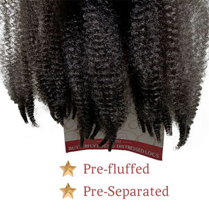 Lot <span class=keywords><strong>de</strong></span> 3 mèches <span class=keywords><strong>de</strong></span> cheveux pré-étirées Afro Kinky Braiding Hair Marley Twist 205g, 24 pouces, gris, pour perruque, extensions Cuban Twist - Product Image 4