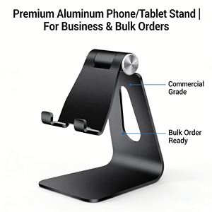 Support de téléphone portable et iPad en alliage d'aluminium flexible pour enregistrement en direct, support de téléphone pliable pour bureau, studio, magasin de détail - Product Image 1