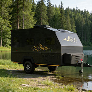 Caravane tout-terrain miniature de luxe Honlu, toit solaire, tente légère, pliable, moderne, 4 personnes, isolation hivernale, voyage en famille - Product Image 2