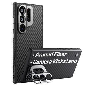 เคสโทรศัพท์ <span class=keywords><strong>Nillkin</strong></span> ใยอะรามิด คาร์บอนไฟเบอร์ สำหรับ Samsung S24Ultra เคสโทรศัพท์เคลือบเคฟลาร์แบบแม่เหล็ก พร้อมขาตั้งกล้อง - Product Image 1